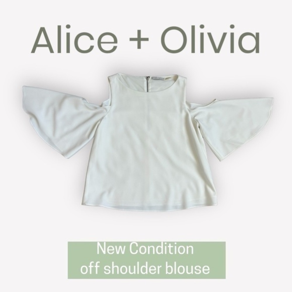 Alice + Olivia Off white Off Shoulder Blouse 👚 sz 6